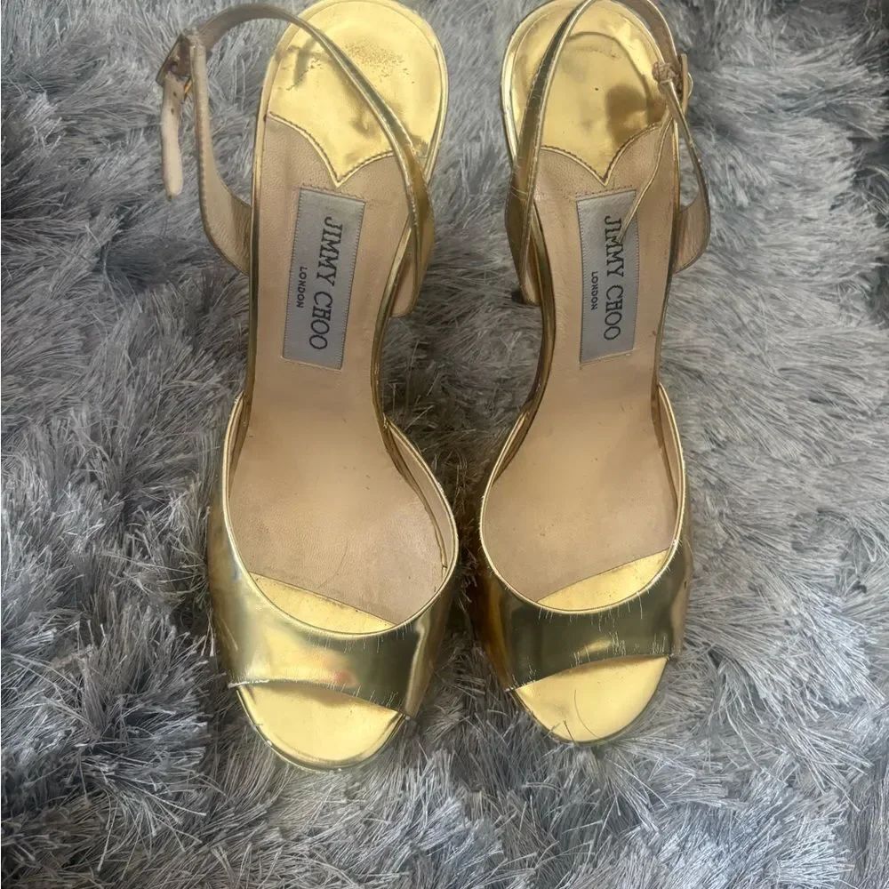 Jimmy Choo Elazer heels slingback sandals strappy dress shoes classic y2k